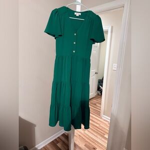 Emerald green Monteau dress, size small. *WORN ONCE*